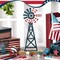 Patriotic Farmhouse Windmill Table Top 11.8 Inch Metal Rusted 4th of July